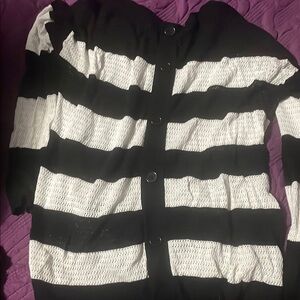 Black and White Striped Women’s Sweater